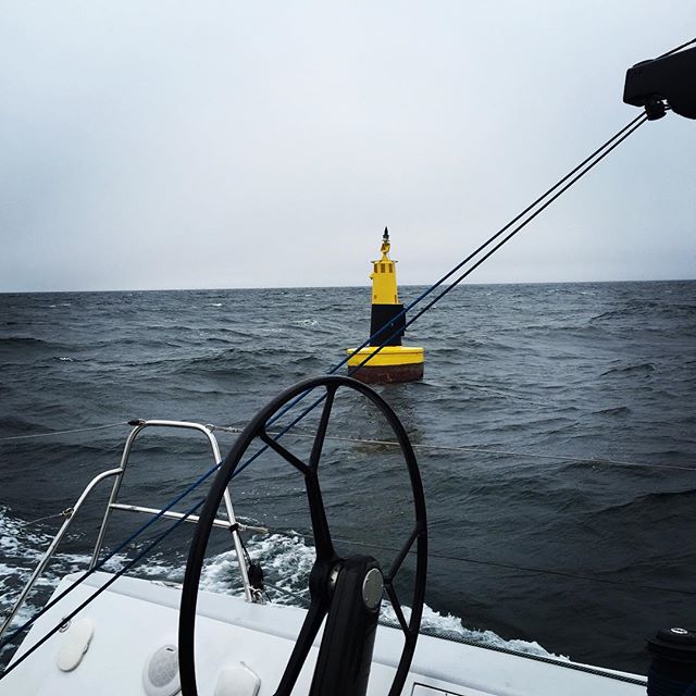 Gybing around Jærens Rev. Heading for Mandal next